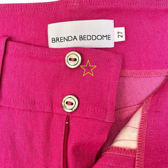 Brenda Beddome Fuchsia Pink Skinny Pants Women's Size 27 Barbiecore - Picture 11 of 13